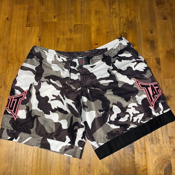 Tapout MMA athletic workout sparring shorts gray white camo 38-40" - Picture 9 of 9